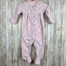 Carters Silver Polka Dot Fleece Footed Sleep  Play Pajamas 9 months Gently Used