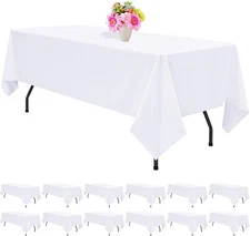 12 Pack White Tablecloth 60 x102 inch Table 12 60 x 102 Inch, 