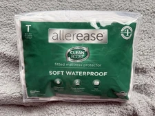 AllerEase Fitted Mattress Protector Twin 39x75 Soft Waterproof CleanBoost Terry