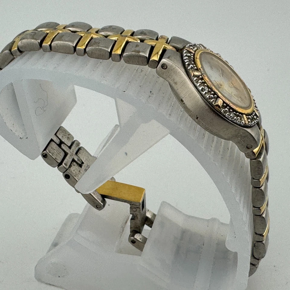 Anne Klein 瑞士石英表 12/7230 女士双色钻石全新电池 6.75 — 第 3/4 张图片