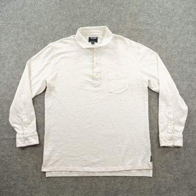Todd Snyder Polo Shirt Mens Extra Large White Long Sleeve Minimalist Pocket