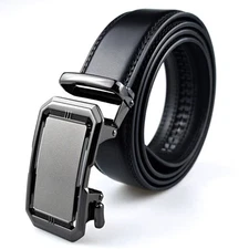 Genuine Leather Mens Ratchet Belt Belts For Men Adjustable Automatic Buckle S07