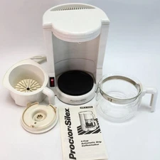 Vintage Proctor Silex 1-4 Cup A8004 White Automatic Drip Coffeemaker WORKS!