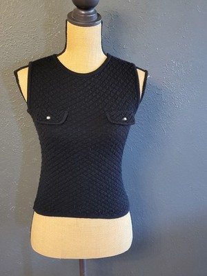 Marienette T-B-K Trends Black Wool Blend Sleeveless Tank Small