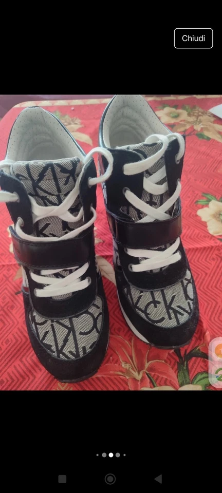 Scarpe Calvin Klein Donna Mod.Veridiana Num 39 Grigio/Nere Con Rialzo Interno - Immagine 4 di 4