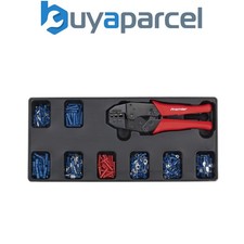 Sealey TBT16 Premier Ratchet Crimper & Assorted Insulated Terminal Set with Tool