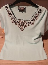 CASAMIA EXCLUSIVE WOMENS SHORT SLEEVE TOP SIZE SMALL VGC