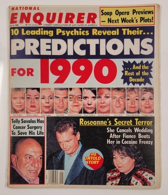 National Enquirer Jan. 2 1990 Tom Arnold Roseanne 1990 Predictions Telly Savalas