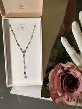 Purelei Y-Kette Silber mit Glitzersteinen, ungetragen wie neu, inkl Versand 