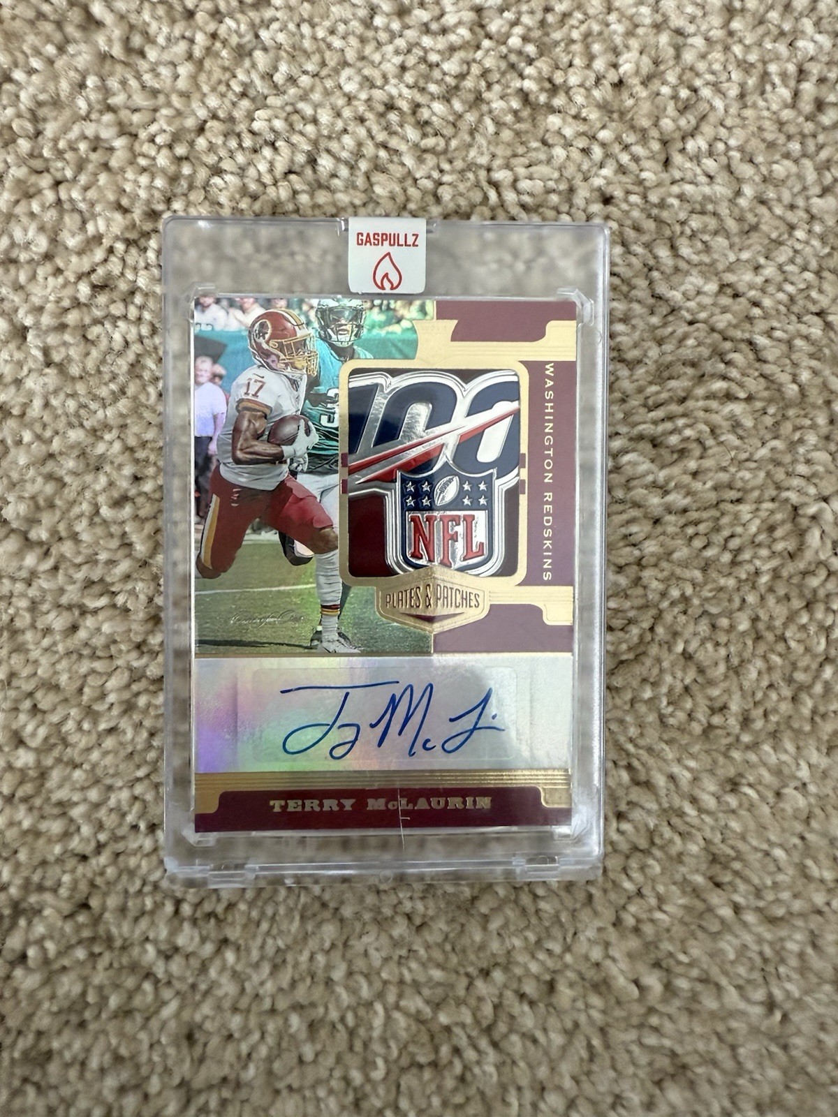 Terry McLaurin Panini Plates & Patches Rookie Patch Autographs #TML Base