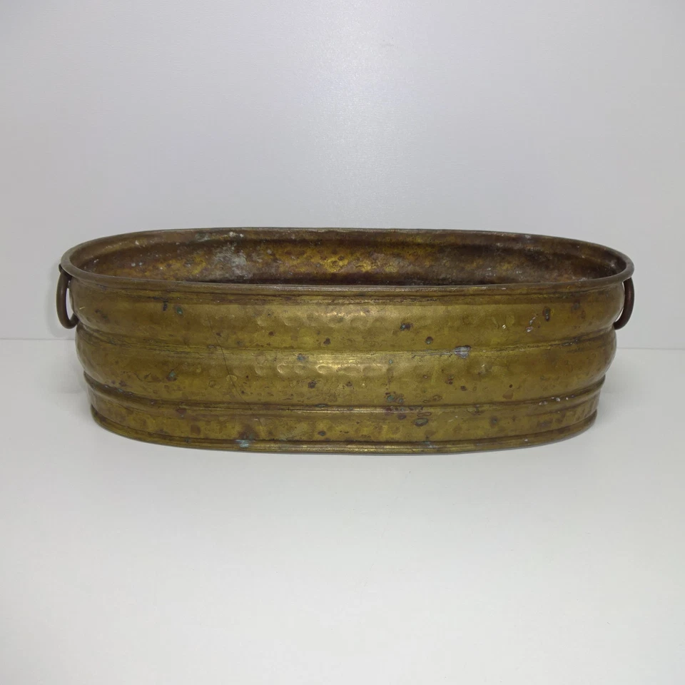 Blumentopf Übertopf Topf aus Messing - Höhe ca. 9 cm, Ø ca. 13 x 30 cm - Bild 2 von 4