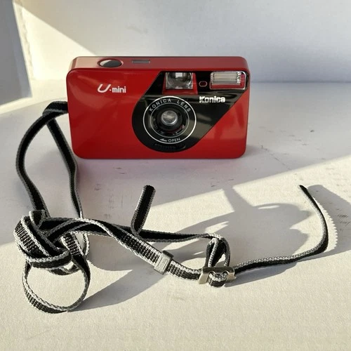 Konica U Mini  Compact Point and Shoot 35mm Film Camera Red