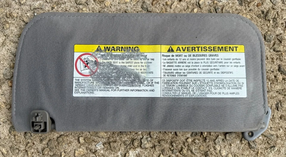 1998-2004 NISSAN XTERRA FRONTIER Passenger Side SUNVISOR Dark Gray SUN VISOR OEM - Изображение 2 из 2