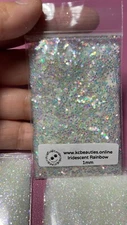 Iridescent White Rainbow 1MM Fine Glitter nail acrylic gel craft US Seller 5g