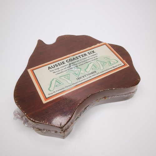 ~ Aussie Coaster Six ~ Tricky Timber ~ Set Of 6 Coasters Made Of Jarrah Wood ~ - Picture 2 of 5