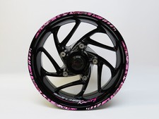 Racing Pink Motorrad Felgenrand Aufkleber Pink Schwarze Farbspritzer
