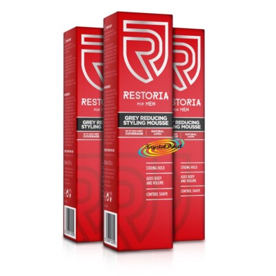 3x Restoria Grey Reducing Mousse for Men 200ml