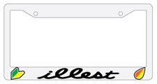 Illest Logo Design 2a White Plastic License Plate Frame Jdm