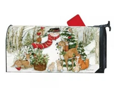 WOODLAND SNOWMAN MAILWRAP WINTER MAGNETIC MAILBOX COVER MAGNETIC WORKS MAIL03180