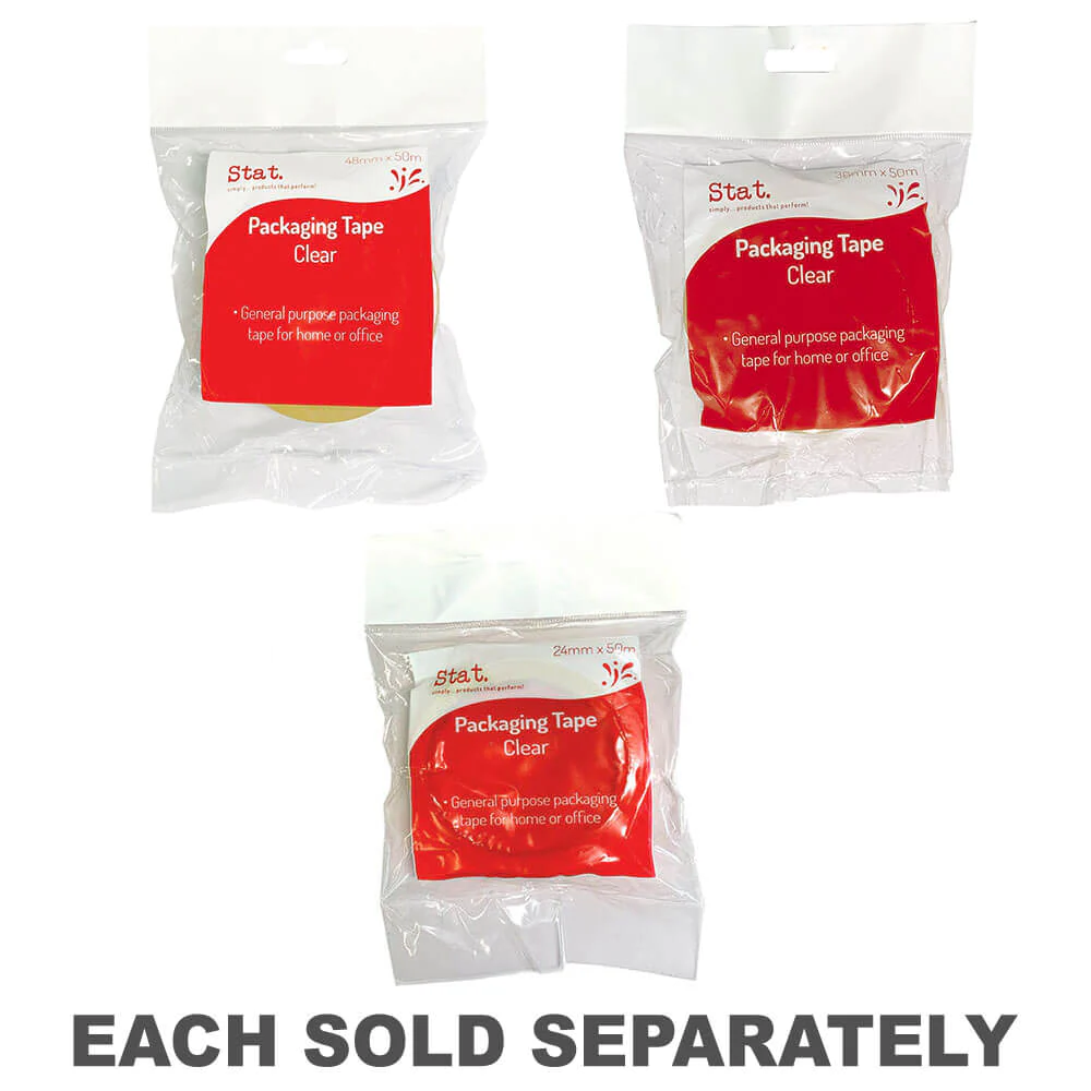 24MMX50M Stat Tape Clear General Purpose Acrylic Adhesive Strong Bond