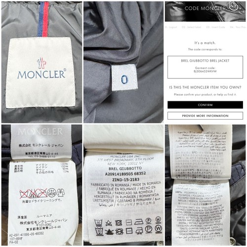 Autentico piumino Moncler BREL 0 blu scuro MONCLER - Foto 3 di 22