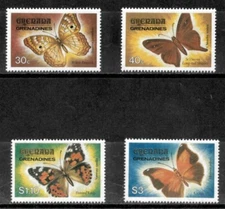 Grenadines 1982 - Butterflies - Set of 4 Stamps - Scott #480-83 - MNH