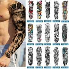 Large Temporary Fake Tattoo Full Sleeve Leg Arm Waterproof Stickers Men Women .