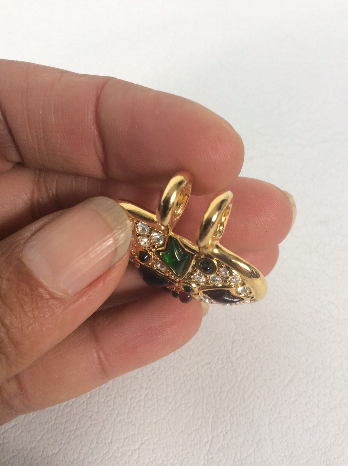 Vtg  KJL Kenneth Jay Lane heart Gripoix crystal C… - image 3