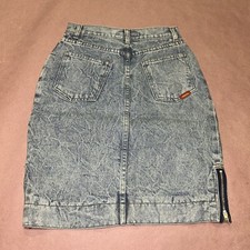 Vintage 1990  s Jordache Basics Denim Skirt, Double Zip, Deadstock NWT, Size 7