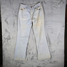 Vintage Early 1970s Distressed Wrangler Mens Light Wash Denim Jeans 32x31 