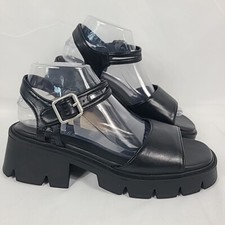 NEW JOURNEE COLLECTION Womens Black Tillee Open Toe Heeled Sandals Shoes Sz 9