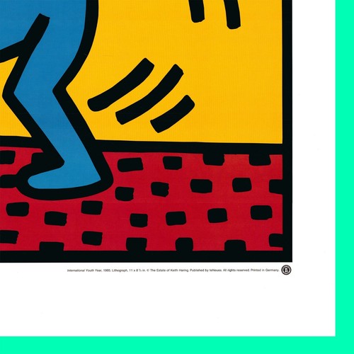 1985 KEITH HARING International Youth Year pop art lithography print poster 90s - Picture 7 of 9