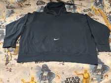 Vintage Nike Center Swoosh Sweatshirt Hoodie Size 2XL Blue 90s