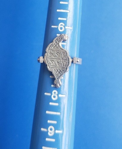 Vintage Sterling Silver Ring with Hebrew Lettering. Sz 7. Jewish Museum - Picture 4 of 10