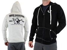 True Religion Men's Classic Buddha Full Zip Hoodie Graphic Print Jacket