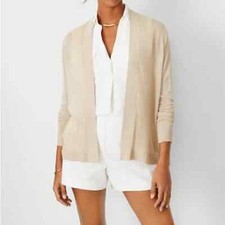 Ann Taylor Factory Cardigan Open front. Ribbed cuffs hem Size small