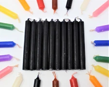 Lot of 10 Chime Spell Candles: Black, Mini 4" (NEW) Pagan, Wicca, Altar, Ritual