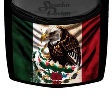 Abstract Wavy Vibrant Vivid Mexican Flag Graphic Car Truck Vinyl Decal Hood Wrap