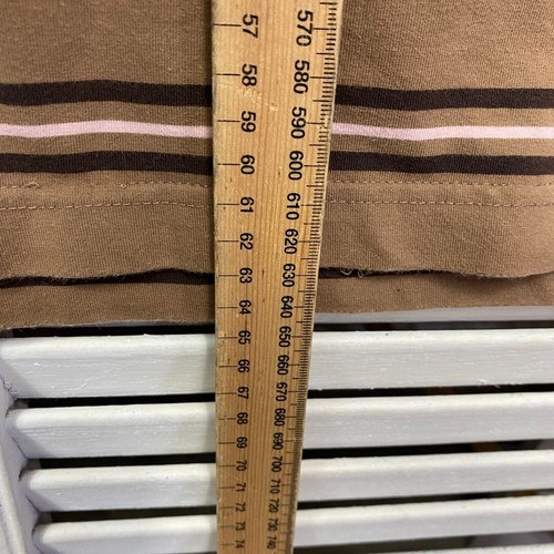 Thomas Cook Top Womens Size 14 Brown Striped Long Sleeve Cotton Blend - Picture 6 of 8