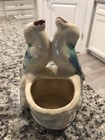 Vintage Shawnee Double Love Birds Planter Blue White USA — photo 2