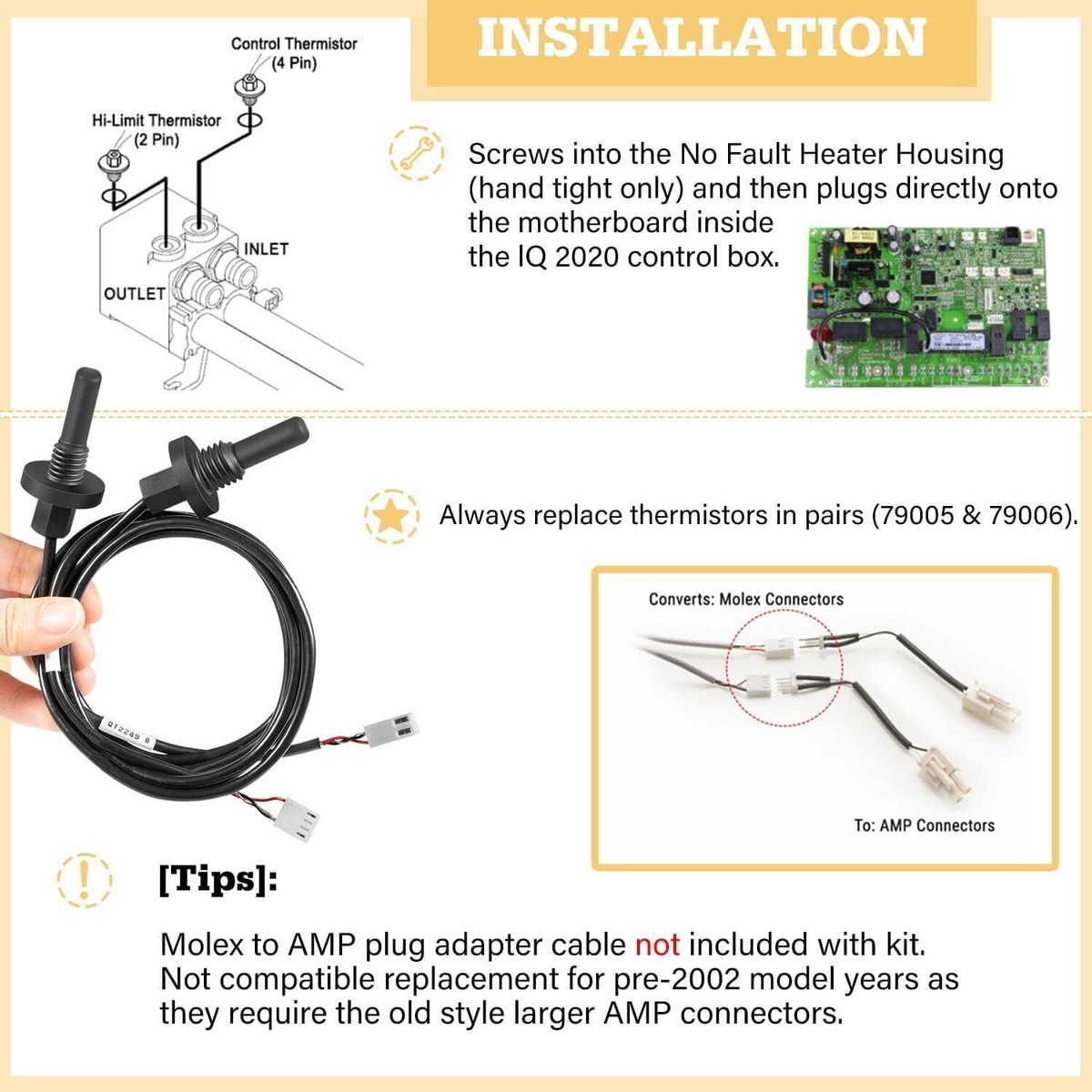 Watkins Spa Sensor Kit 34-01395-K - Includes Hi-Limit