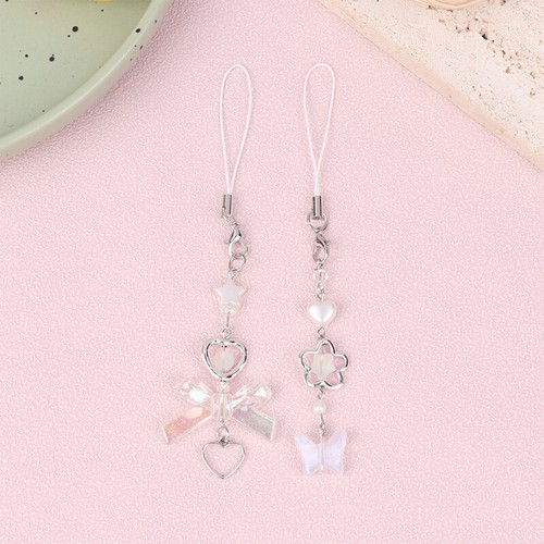 Y2K Butterfly Phone Chain Sweet Bowknot Mobile Phone Lanyard For Girls Keychain - 第 9/14 張圖片