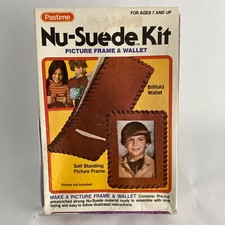 Vintage Pastime Nu-Suede Leather Picture Frame  Wallet Kit DIY NOS