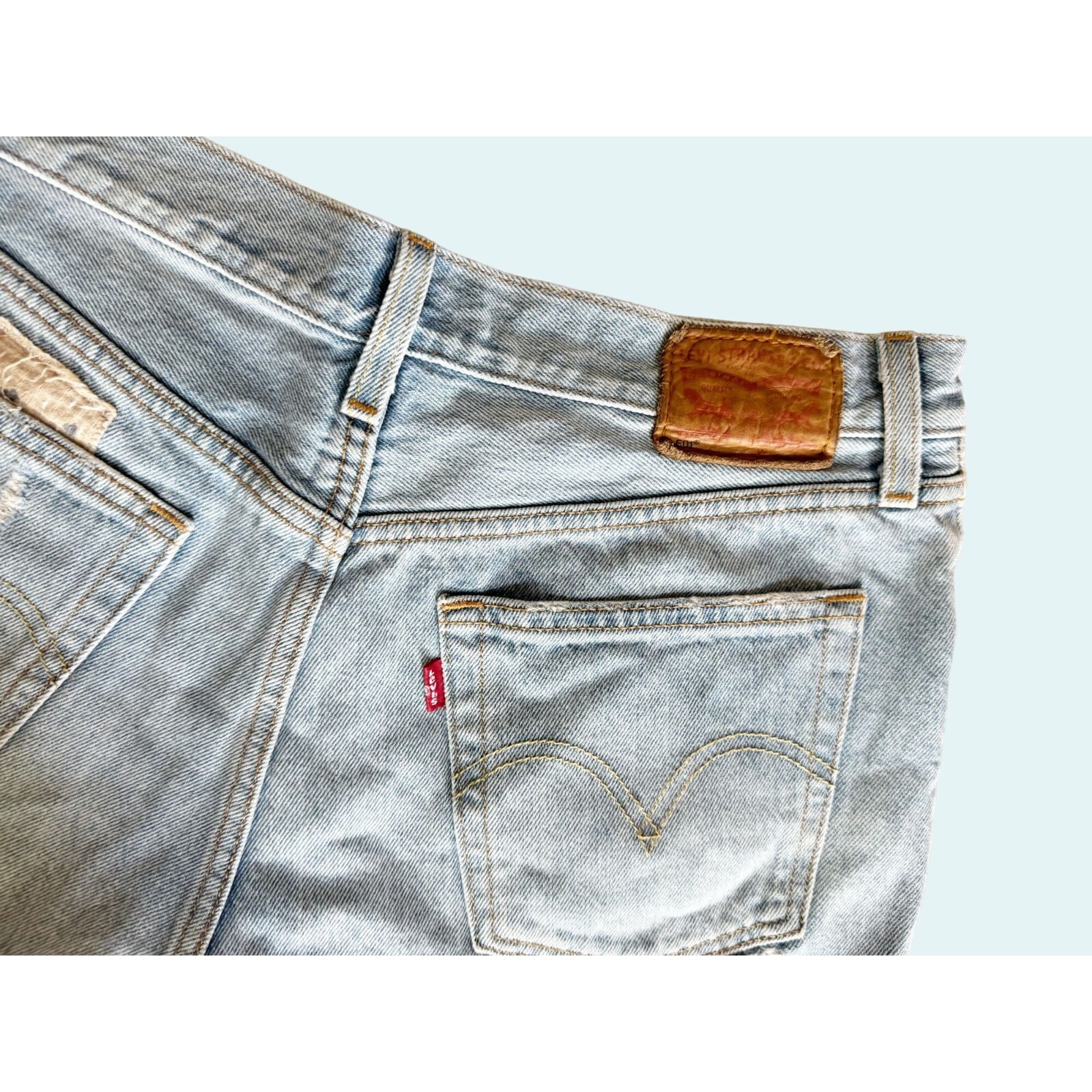 LEVI'S 501 Cut Off Button Fly Patchwork Distresse… - image 6