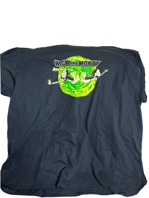 Rick and Morty Portal Men's T-Shirt Black New 2X