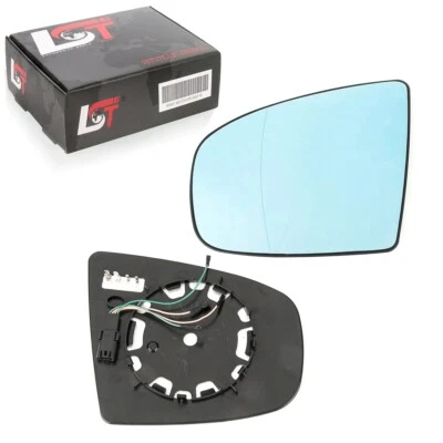 Verre Miroir Rétroviseur Extérieur Chauffant Asphérique Gauche Bleu pour BMW X5 - Photo 1/4