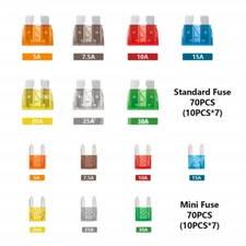 Car Medium Mini Standard Fuses Auto Blade Fuse Assortment Kit 5A 7.5A 10A 15A