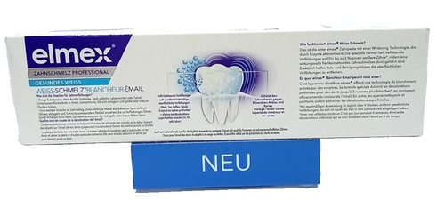 1x NEU elmex ZAHNSCHMELZ PROFESSIONAL WEISS-SCHMELZ 75ml GESUNDES WEISS - Bild 2 von 2