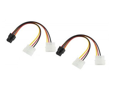 2x 4 Pin Dual Molex IDE auf 6 Pin PCI-E Express Stromkabel Video Grafikkarte