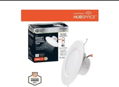 Commercial Electric 5 in./6 in Smart Hubspace Color Selectable LED Recessed Trim